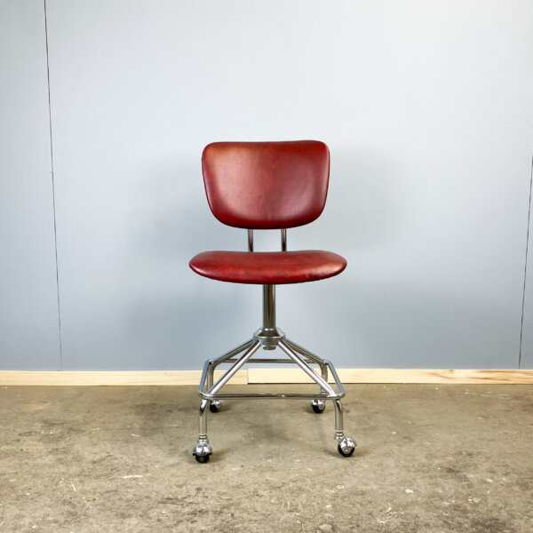 Drehstuhl Chromgestell Und Kunstleder 60er Jahre Mid-century Modern Design Style Retro Furniture