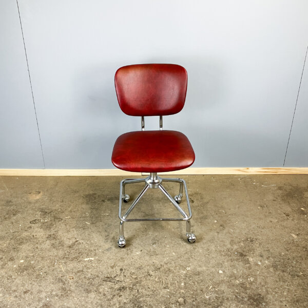 Drehstuhl Chromgestell Und Kunstleder 60er Jahre Mid-century Modern Design Style Retro Furniture