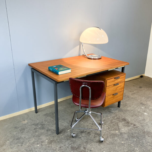 Schreibtisch Von Herbert Hirche Fuer Holzaepfel Teak Mit Stahlrohr 60er Jahre Mid-century Modern Design Style Retro Furniture