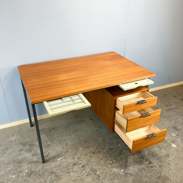 Schreibtisch Von Herbert Hirche Fuer Holzaepfel Teak Mit Stahlrohr 60er Jahre Mid-century Modern Design Style Retro Furniture