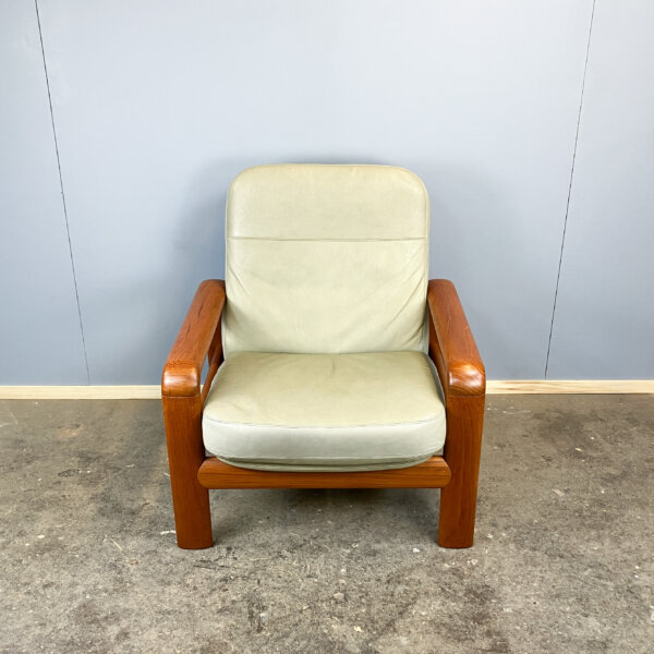 Sitzgruppe Von Dyrlund Teak Und Leder 60er Jahre Mid-century Modern Design Style Retro Furniture