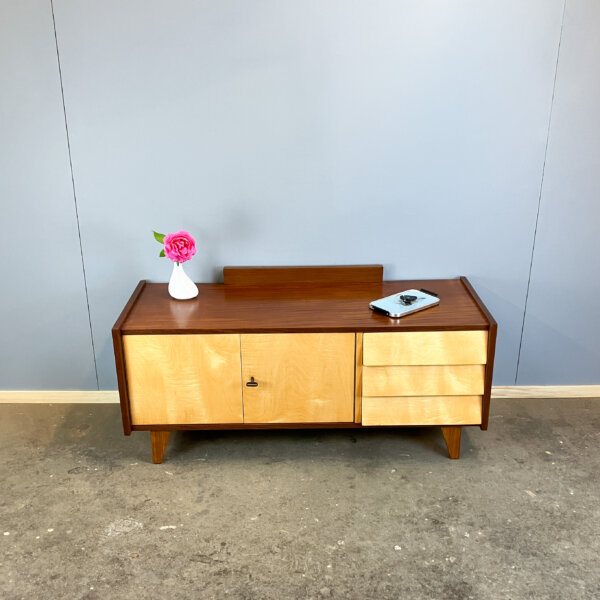Lowboard Kleine Flurkommode Riegelahorn 60er Jahre Mid-century Modern Design Style Retro Furniture