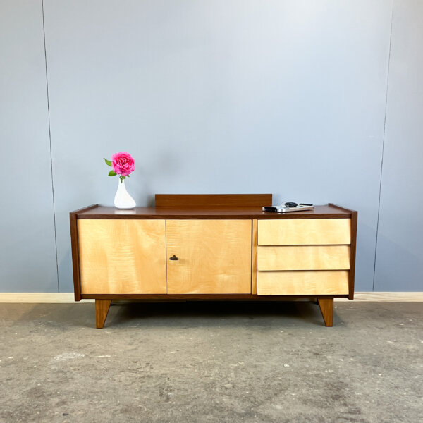 Lowboard Kleine Flurkommode Riegelahorn 60er Jahre Mid-century Modern Design Style Retro Furniture