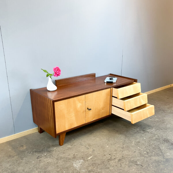 Lowboard Kleine Flurkommode Riegelahorn 60er Jahre Mid-century Modern Design Style Retro Furniture