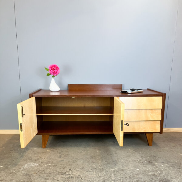 Lowboard Kleine Flurkommode Riegelahorn 60er Jahre Mid-century Modern Design Style Retro Furniture