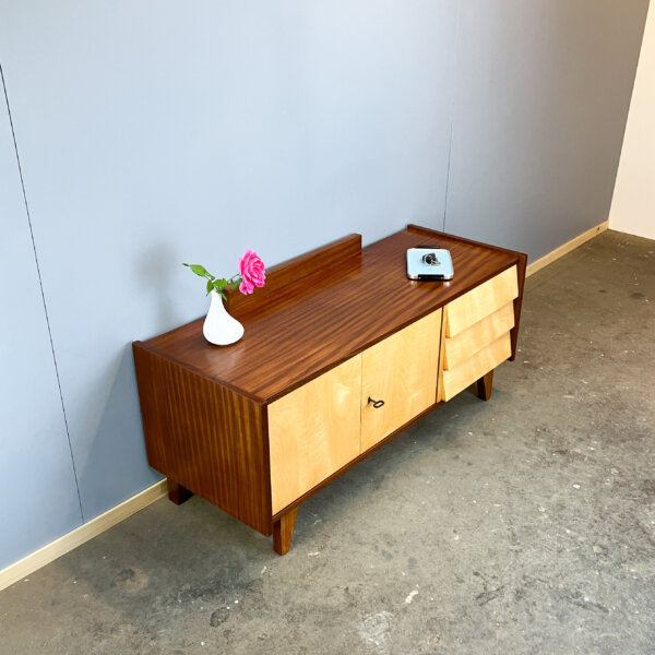Lowboard Kleine Flurkommode Riegelahorn 60er Jahre Mid-century Modern Design Style Retro Furniture