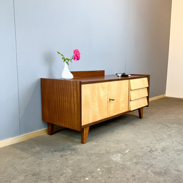 Lowboard Kleine Flurkommode Riegelahorn 60er Jahre Mid-century Modern Design Style Retro Furniture
