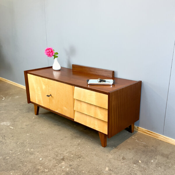 Lowboard Kleine Flurkommode Riegelahorn 60er Jahre Mid-century Modern Design Style Retro Furniture