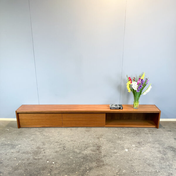 Puristisches Xl Lowboard Nussbaum Und Zebrano 60er Jahre Mid-century Modern Design Style Retro Furniture