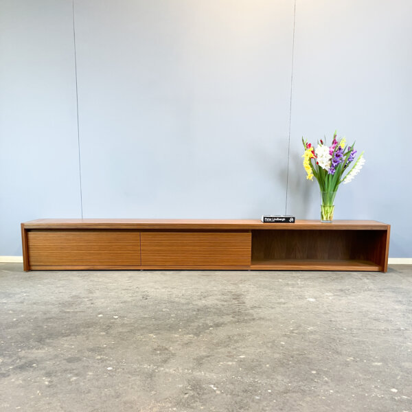 Puristisches Xl Lowboard Nussbaum Und Zebrano 60er Jahre Mid-century Modern Design Style Retro Furniture