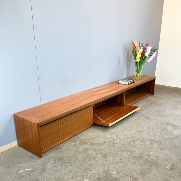 Puristisches Xl Lowboard Nussbaum Und Zebrano 60er Jahre Mid-century Modern Design Style Retro Furniture