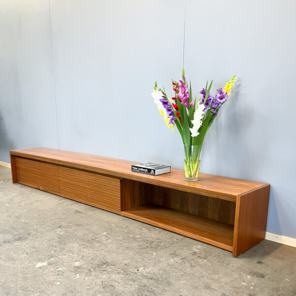 Puristisches Xl Lowboard Nussbaum Und Zebrano 60er Jahre Mid-century Modern Design Style Retro Furniture