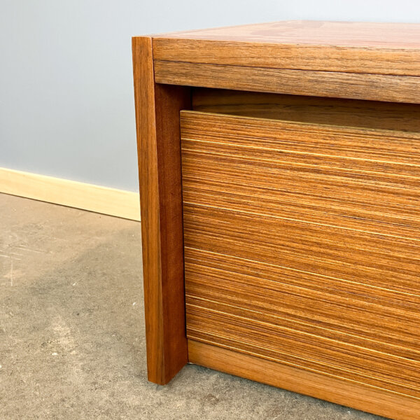 Puristisches Xl Lowboard Nussbaum Und Zebrano 60er Jahre Mid-century Modern Design Style Retro Furniture