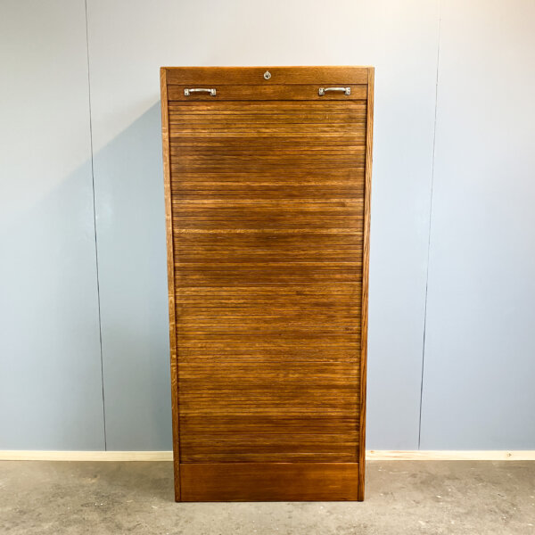 Rolladenschrank Eiche 50er Jahre Mid-century Modern Design Style Retro Furniture