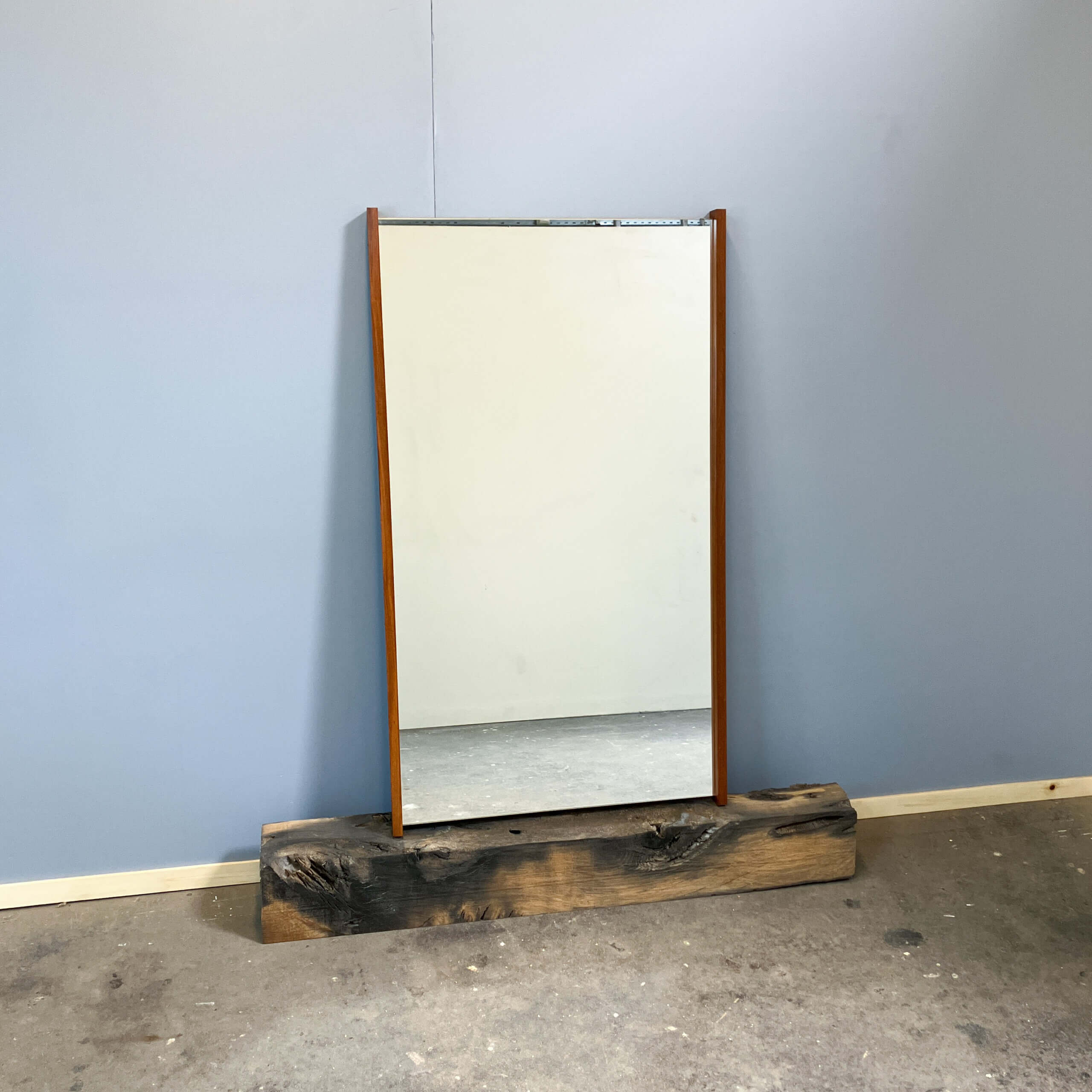 Wall mirror with teak frame, 1960s