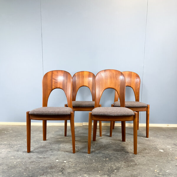 4 Esszimmerstuehle  Ole  Von Koefoeds Hornslet Mobelfabrik Teak 60er Jahre Mid-century Modern Design Style Retro Furniture